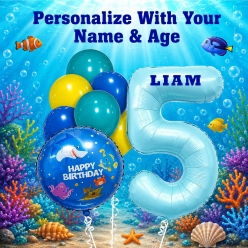 Under The Sea PERSONALIZED Name & Age Balloon Bouquet